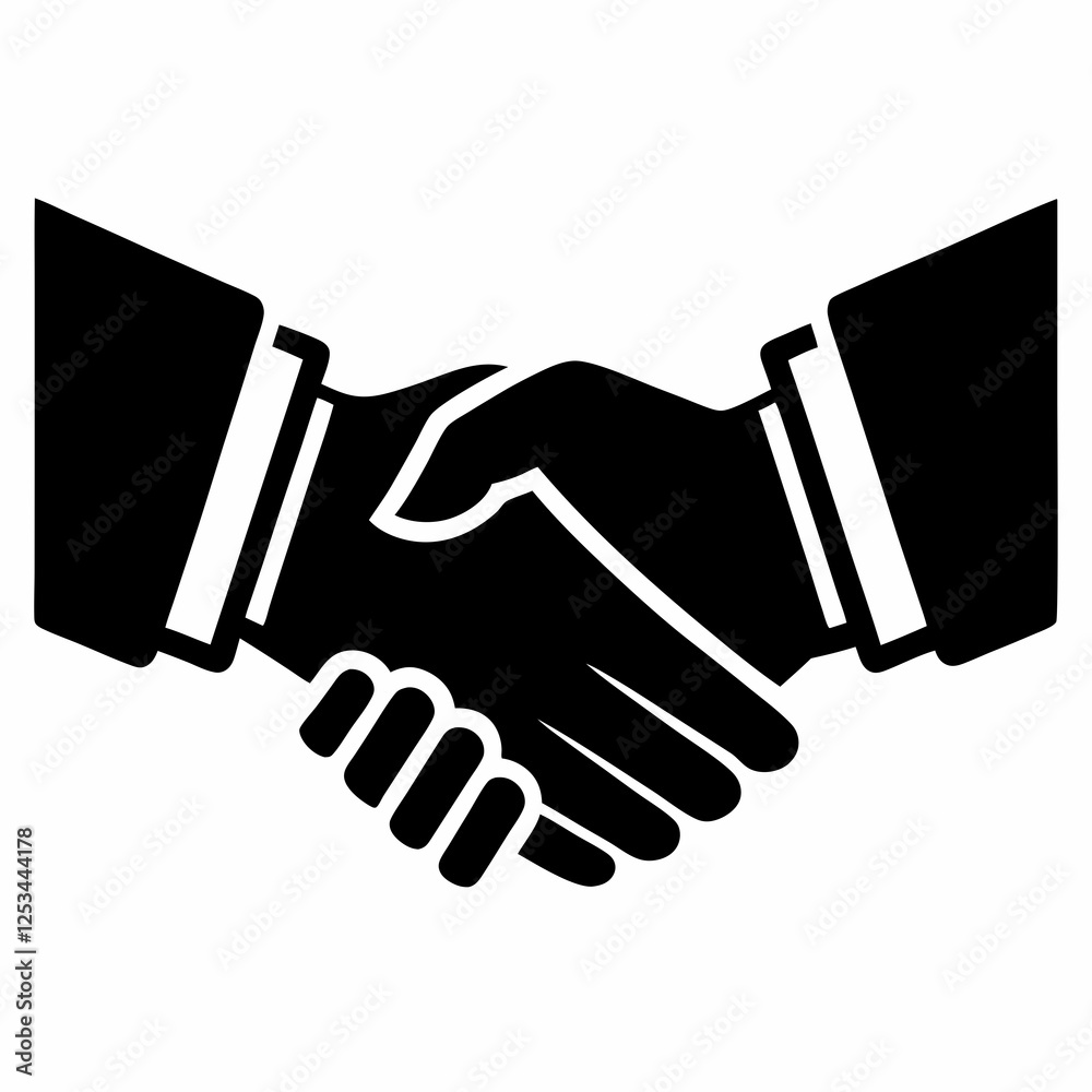 Silhouette Handshake: Business Deal Icon, Isolated Vector Graphic for Success, Agreement, Silhouette Handshake: Business Deal Icon, Isolated Vector Graphic for Success, Agreement,