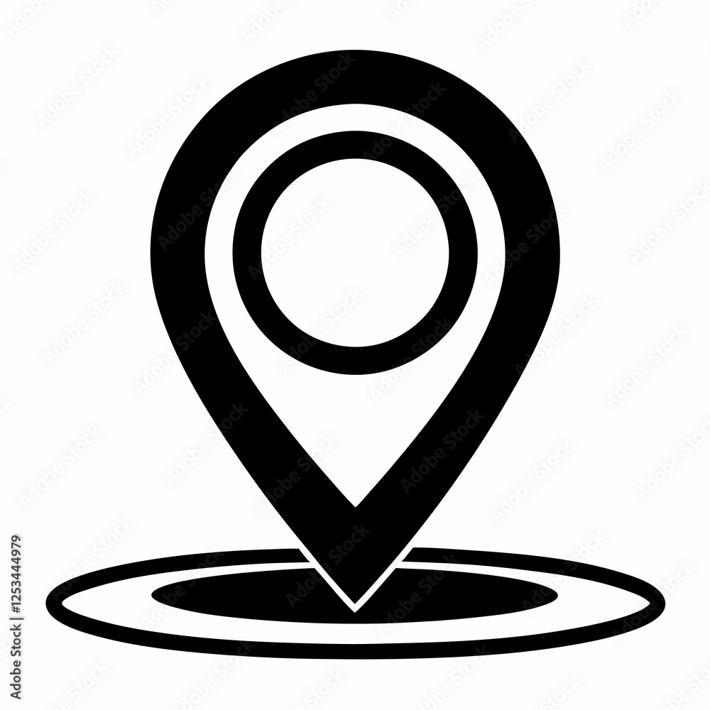 Simple Map Pin Location Silhouette Icon: Perfect for GPS, Navigation, Travel Apps, Websites, and Simple Map Pin Location Silhouette Icon: Perfect for GPS, Navigation, Travel Apps, Websites, and