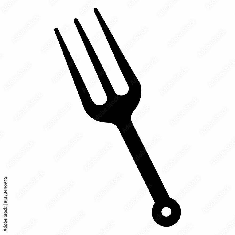 Elegant Tuning Fork Silhouette Icon, Isolated White Background, Perfect for Music, Audiology, and Elegant Tuning Fork Silhouette Icon, Isolated White Background, Perfect for Music, Audiology, and