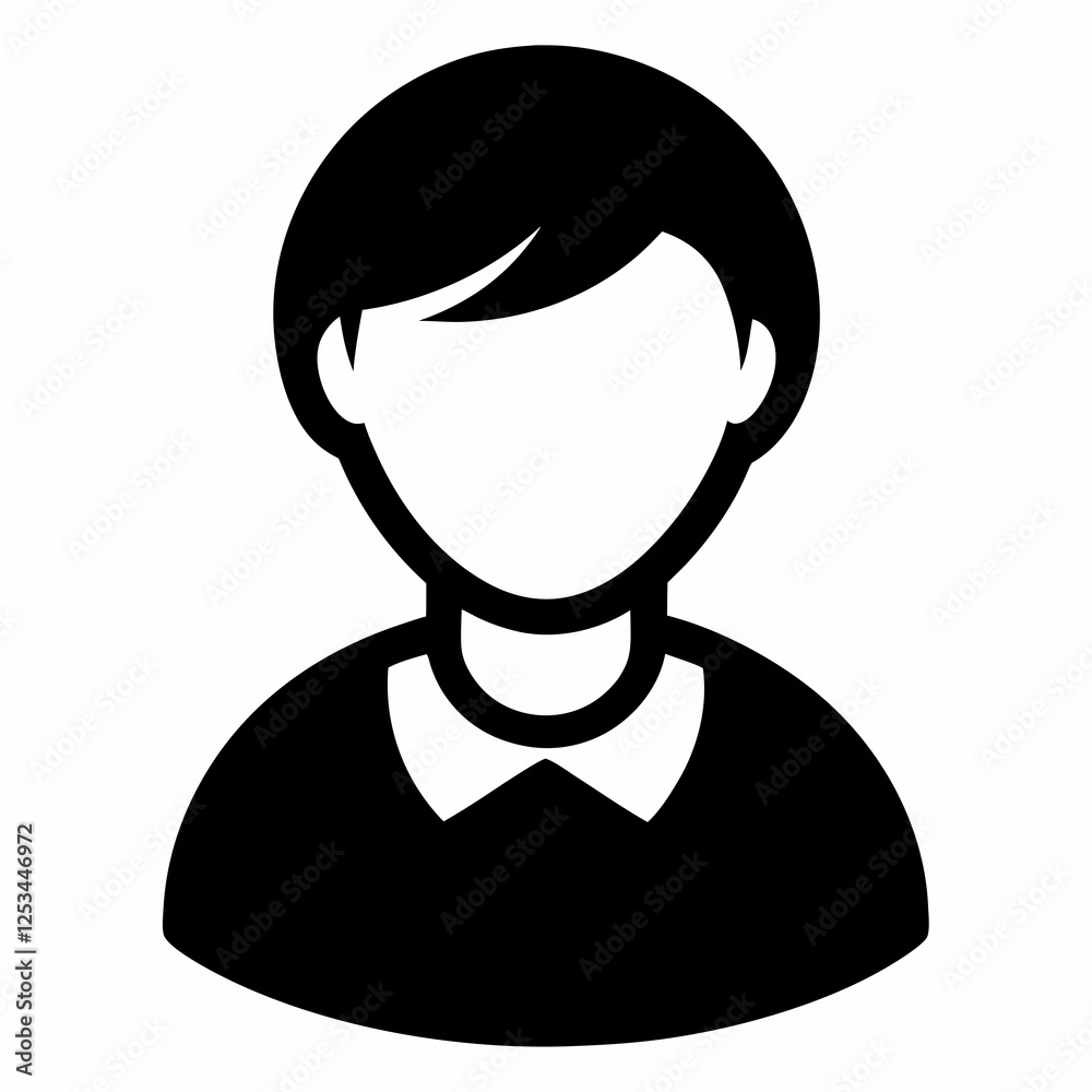 Mysterious User Profile Silhouette: Clean, Modern Icon for Web Design, App Interfaces, and Branding 