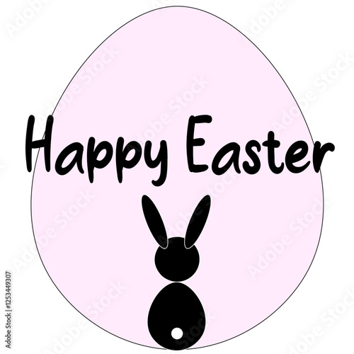 Happy easter with egg and bunny