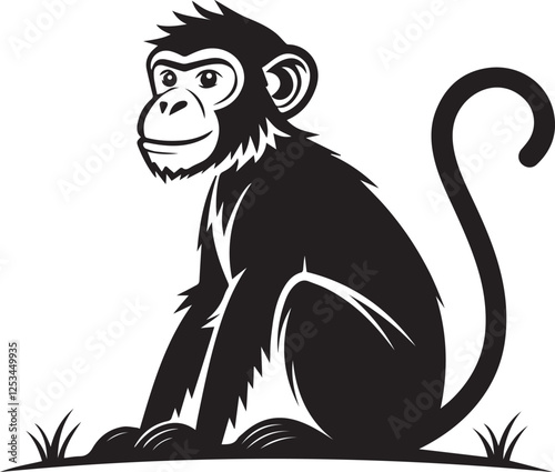 monkey silhouette vector illustration.
