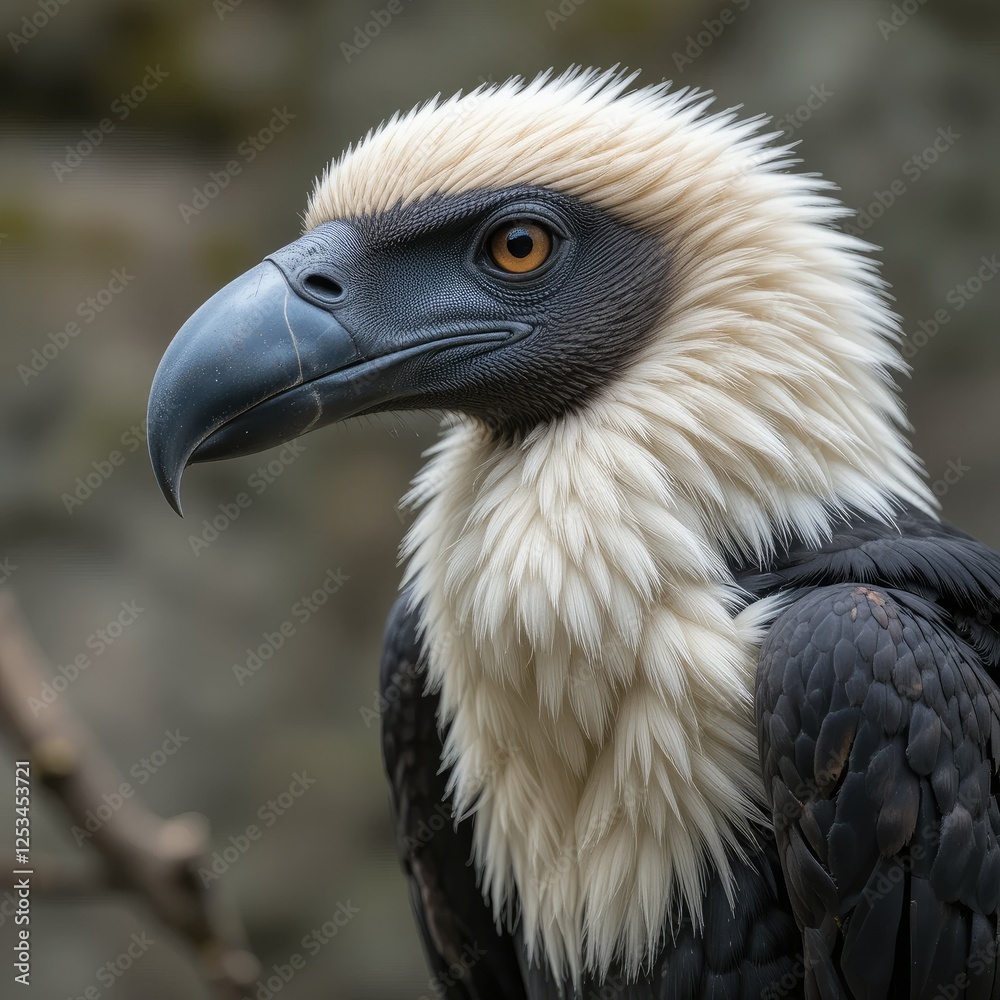 Majestic Bearded Vulture Portrait: Close-up of Rare Bird Majestic Bearded Vulture Portrait: Close-up of Rare Bird