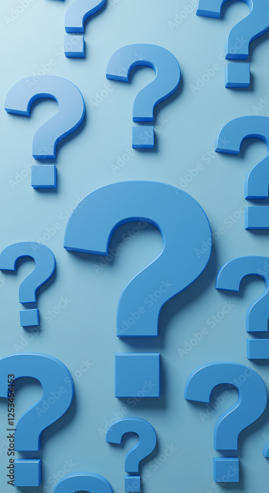 Questions, Questions Everywhere! A Sea of Blue Questions - Asking, Pondering, Seeking Answers! Explore Uncertainty and Curiosity Questions, Questions Everywhere! A Sea of Blue Questions - Asking, Pondering, Seeking Answers! Explore Uncertainty and Curiosity