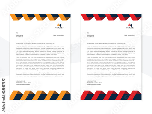 Modern Creative & Clean style letterhead Template with different colors