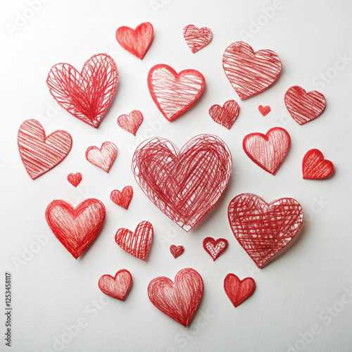 A series of imperfect hand-drawn hearts, symbolizing authenticity