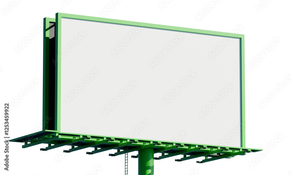 Obraz premium 3d green billboard with transparent background, PNG transparent, isolated