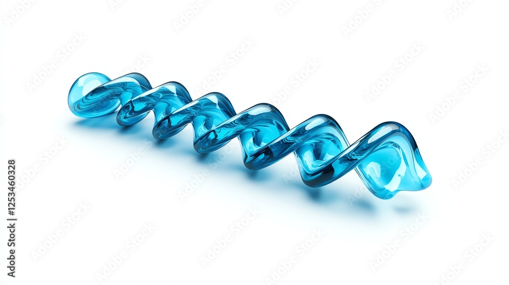 Obraz premium a DNA strand hologram, futuristic genetic research, cyberpunk style, blue hues, isolated on white background
