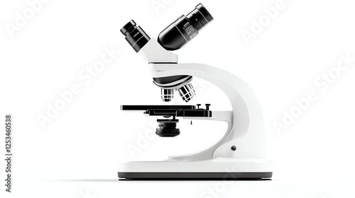 a futuristic diagnostic microscope in a hightech hospital, cuttingedge medical research, photorealistic, isolated on white background photo