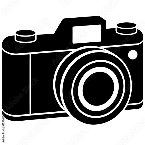 Camera vector silhouette illustration