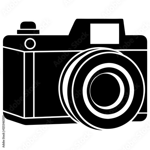 Camera vector silhouette illustration