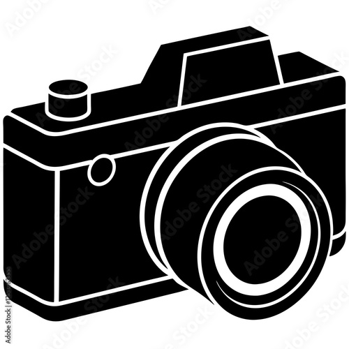 Camera vector silhouette illustration
