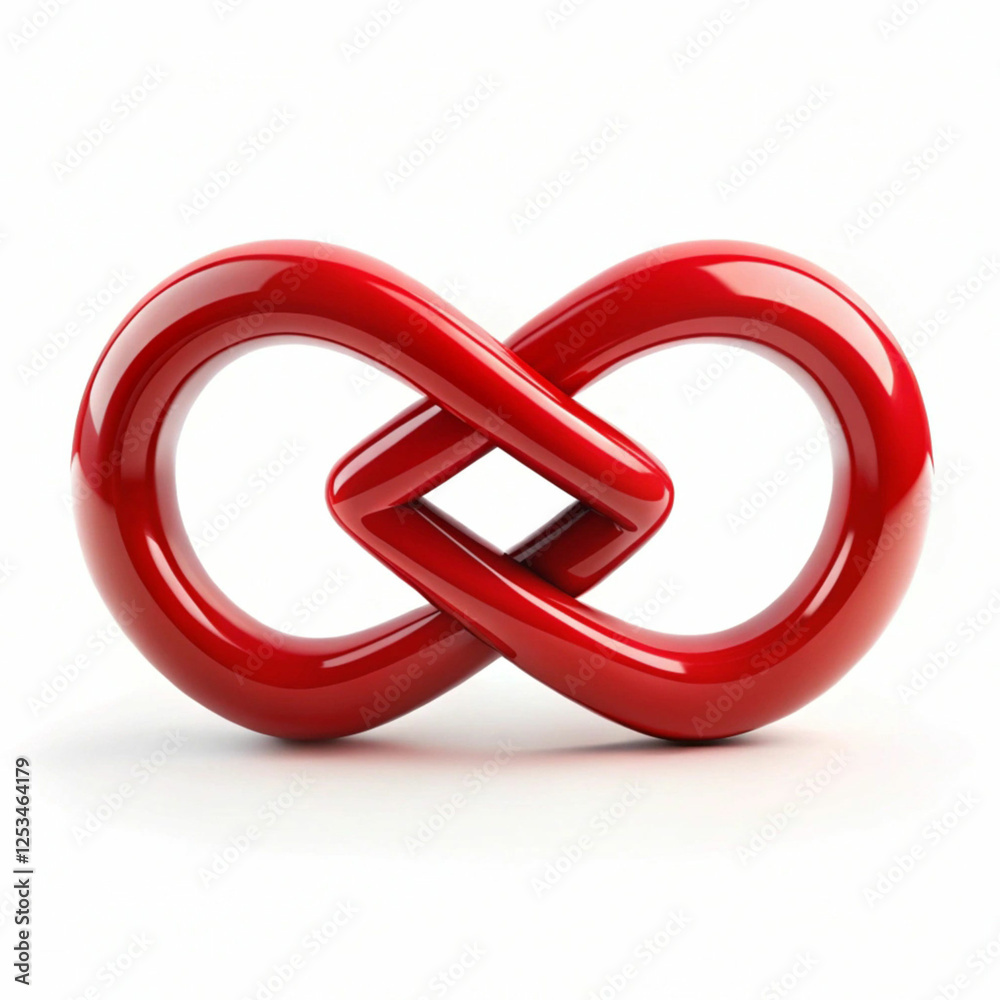 A red infinity symbol merging seamlessly into a heart, A red infinity symbol merging seamlessly into a heart,