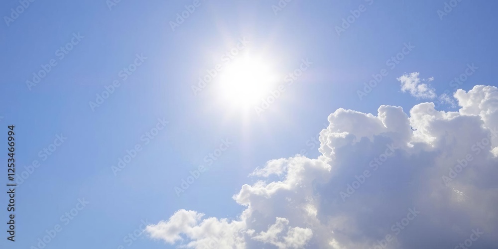Cloudy blue sky background with fluffy white clouds, weather, view Cloudy blue sky background with fluffy white clouds, weather, view