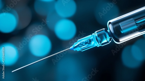 Gene therapy concept with a hightech syringe injecting customtailored DNA modifications into a patient photo