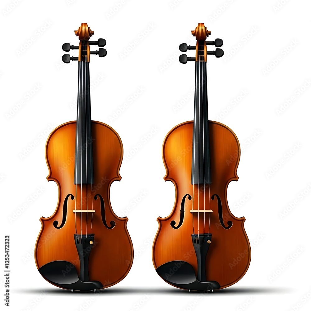 Naklejka premium Violin instrument isolated image white background.