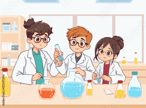 Young Scientists Conducting Experiments in STEM Lab