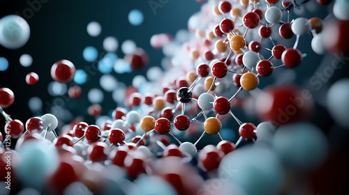 Pharmaceutical nanotechnology concept with microscopic drug carriers targeting diseased cells