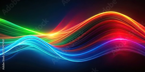 4K minimalist video: dynamic RGB waves flow in abstract, colorful motion, creating a fluid, minimalist art background.