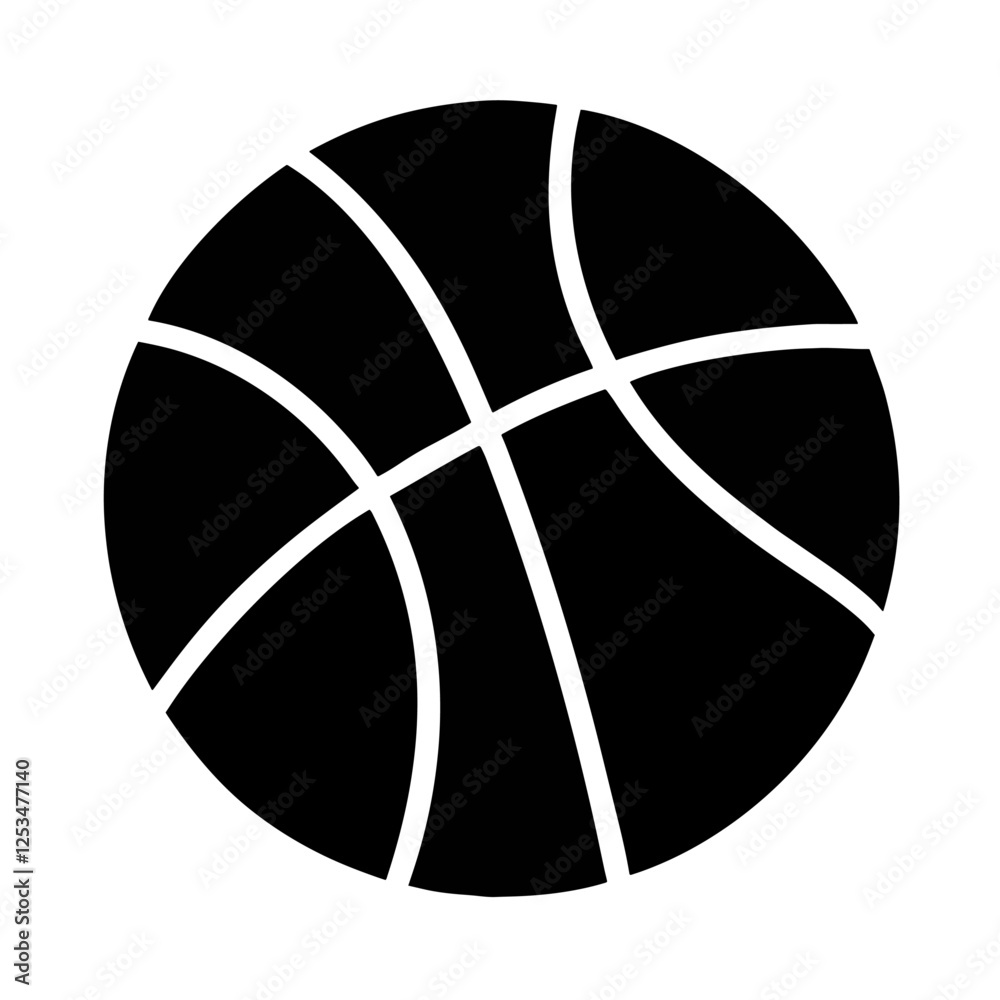 Simple Black and White Basketball Icon Graphic Design Element Simple Black and White Basketball Icon Graphic Design Element