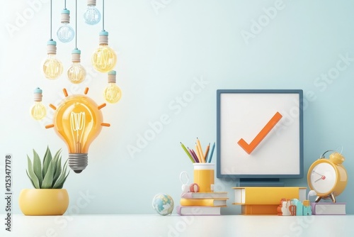 A simple, clean icon of a presentation screen with a checkmark, symbolizing a completed lecture session