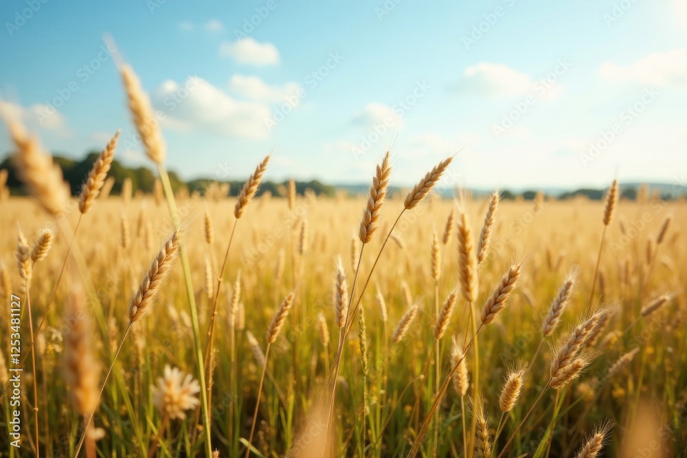 Wild prairie grasses swaying gently in breeze, vibrant, scenic, macro Wild prairie grasses swaying gently in breeze, vibrant, scenic, macro