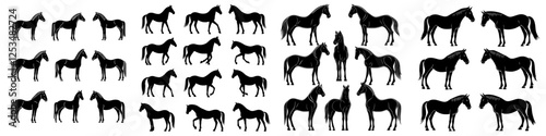 Set of horse silhouettes