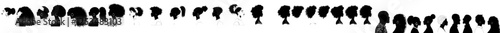 A silhouette of a face in profile, representing black African and African American individuals. This concept symbolizes racial equality and justice. It also highlights racial discrimination and