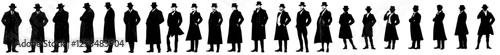 Retro mafia silhouettes set, featuring a large collection of contemporary silhouette designs, with an isolated white background