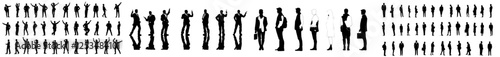 silhouettes of a group of standing businesspeople in a modern EPS stylea group of standing business people depicted as silhouettes in modern EPS formatmodern EPS silhouettes of a standing group of