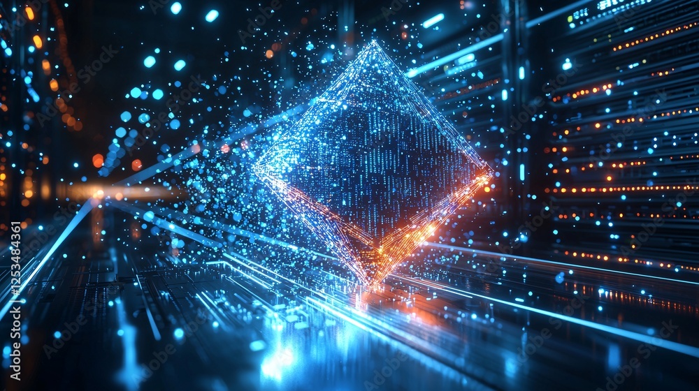 Obraz premium innovative digital data processing in a high-tech environment