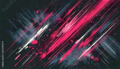 抽象アート – ピンクのスプラッターと黒のテクスチャ背景
