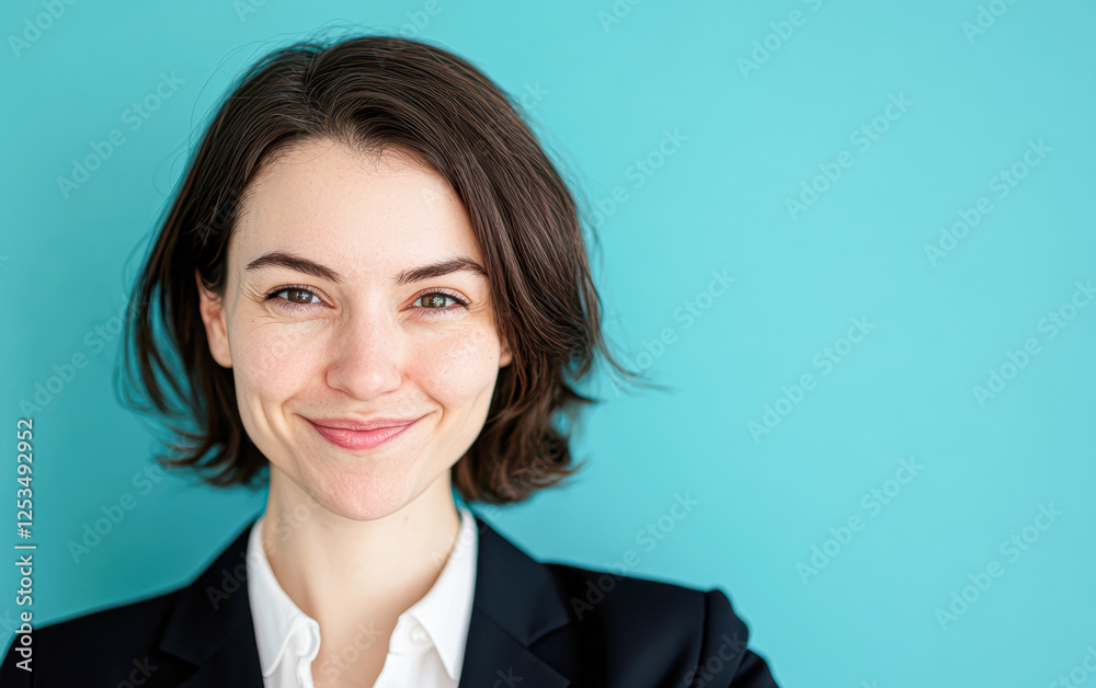 Portrait of a confident businesswoman against a blue studio backdrop Portrait of a confident businesswoman against a blue studio backdrop
