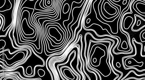 Abstract Wave line topography map background. topographic map of the terrain as contour. Seamless pattern. Background for geographical map. Vector illustration.
