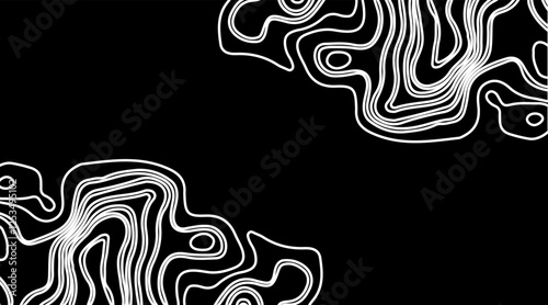 Abstract Wave line topography map background. topographic map of the terrain as contour. Seamless pattern. Background for geographical map. Vector illustration.