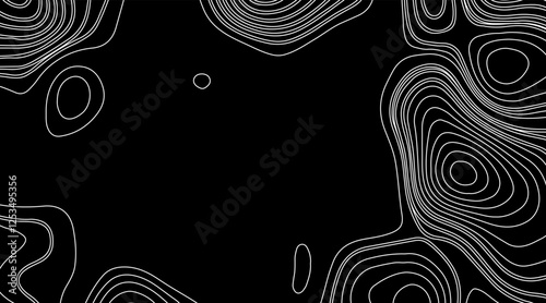 Abstract Wave line topography map background. topographic map of the terrain as contour. Seamless pattern. Background for geographical map. Vector illustration.