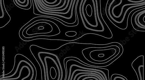 Abstract Wave line topography map background. topographic map of the terrain as contour. Seamless pattern. Background for geographical map. Vector illustration.