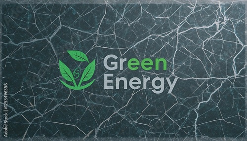 Green energy concept with a leaf icon