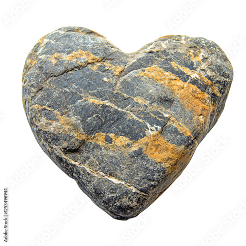 a heart shaped rock with a white background