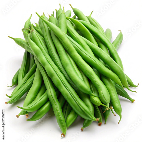 Green beans isolated on white background
