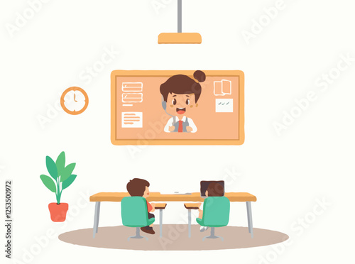 Creative Online Course Banner with Virtual Classroom