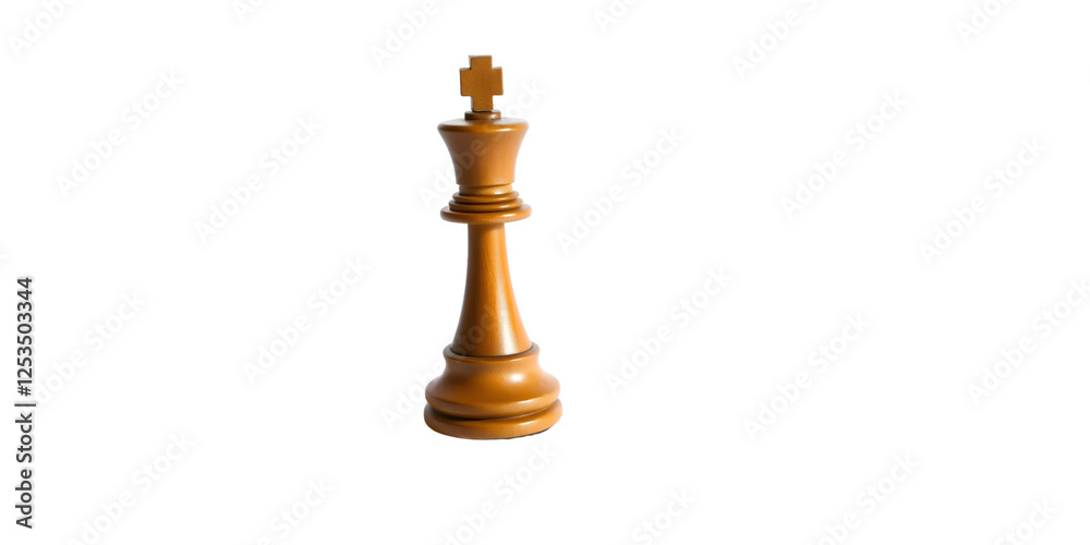 Realistic wooden chess king on transparent background Realistic wooden chess king on transparent background