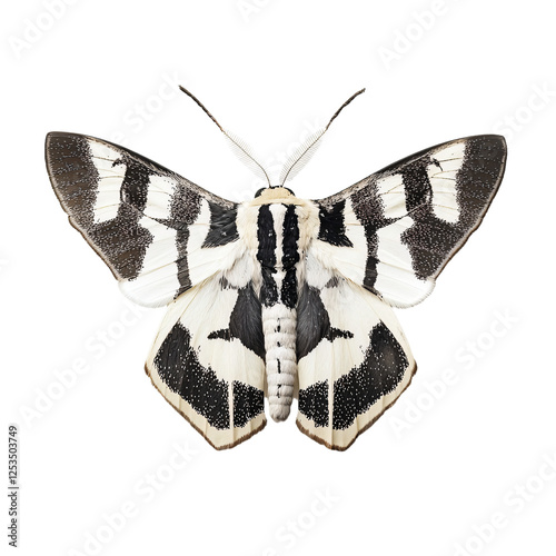 a black and white butterfly with a black and white stripe