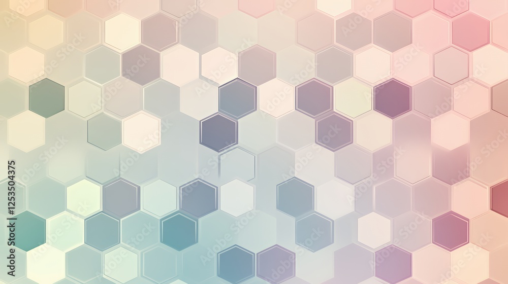 Abstract Hexagon Pattern Soft Pastel Colors