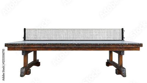 Rustic Outdoor Ping Pong Table with Metal Accents 