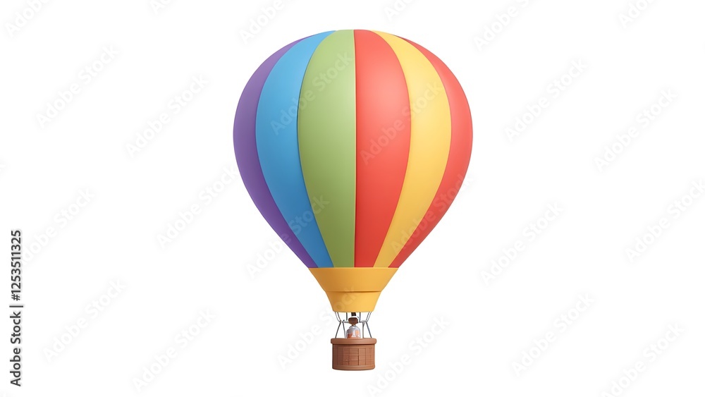 Fototapeta premium Cartoon hot air balloon dream trip