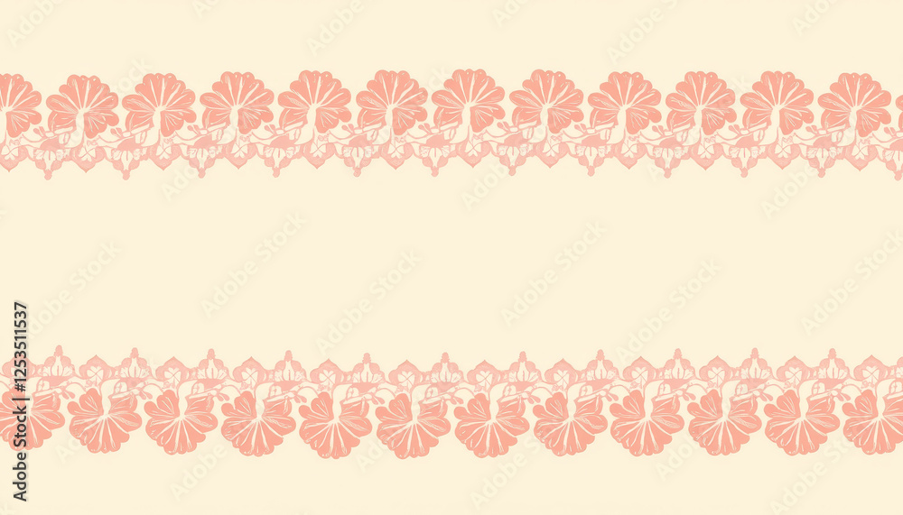 Intricate floral pattern enhances a serene pastel background with delicate detailing and charming elegance Intricate floral pattern enhances a serene pastel background with delicate detailing and charming elegance