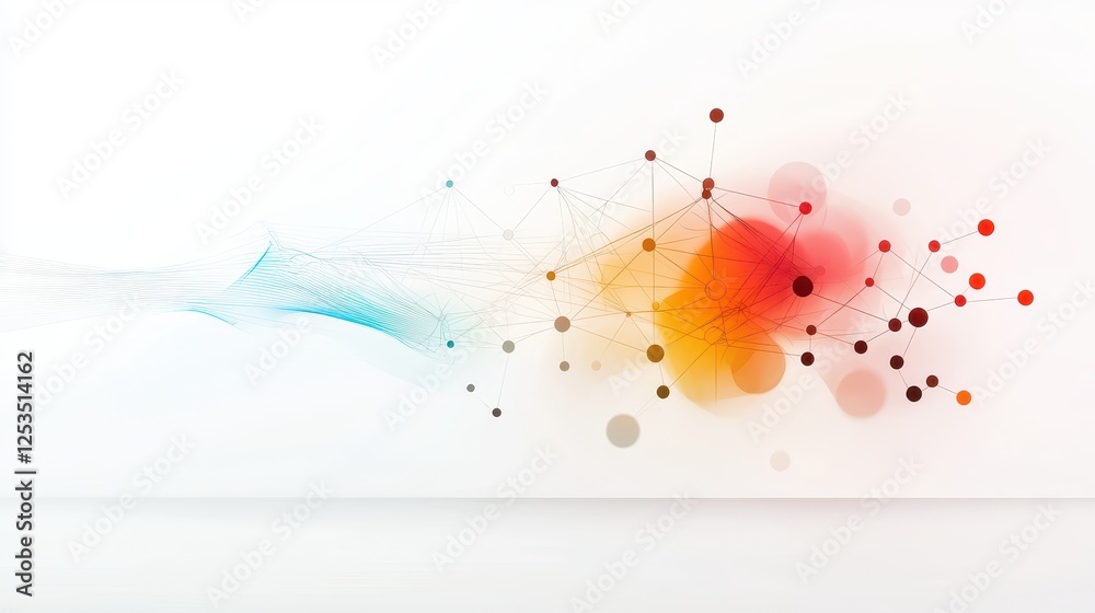 Naklejka premium A minimalist representation of a smart algorithm adjusting personalized content in real time, set against a high-tech gradient background.