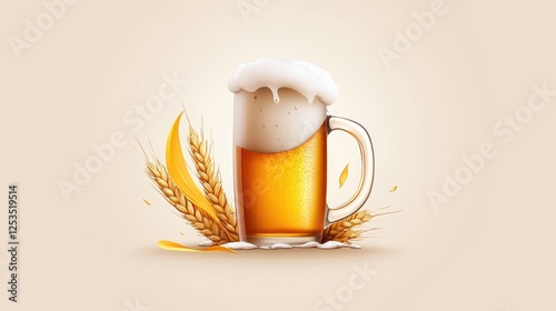 A vintage bier logo design, featuring an old-fashioned beer mug with a frothy top and barley accents, invoking a classic, time-honored brewery aesthetic.