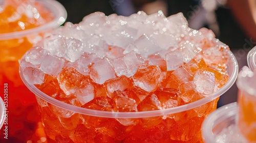 Iced Drinks in Plastic Cups photo